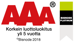 Sertifikaatti Bisnoden kolmen A:n luokitukselle